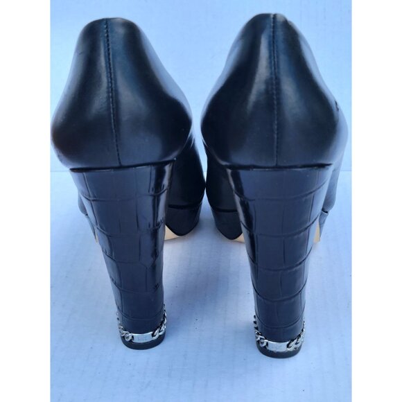 Michael Kors The Jet Set 6 Leather SABRINA Heels Pumps BLACKWOMENS WOMANS 8½ M - Picture 9 of 15